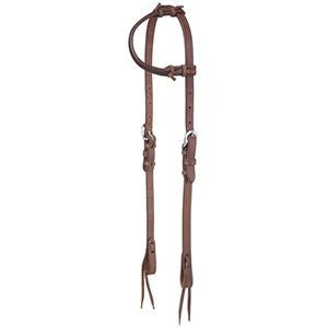 Tough1 Harness Leather One Ear Headstall with Tie