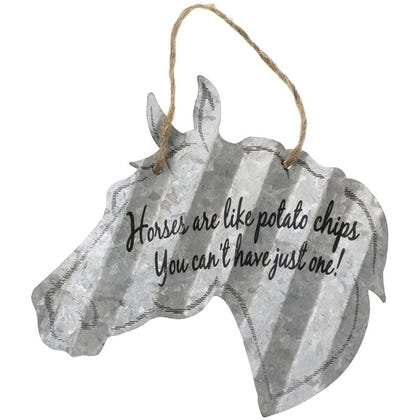 Horse Shaped Metal Sign