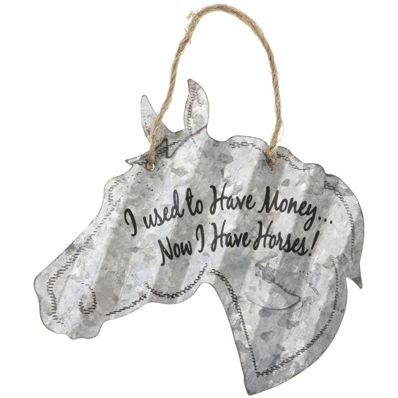 Horse Shaped Metal Sign