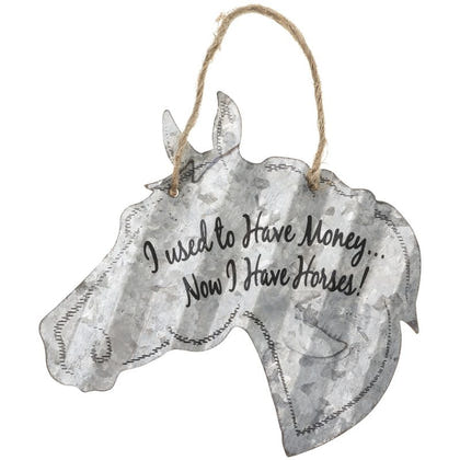 Horse Shaped Metal Sign
