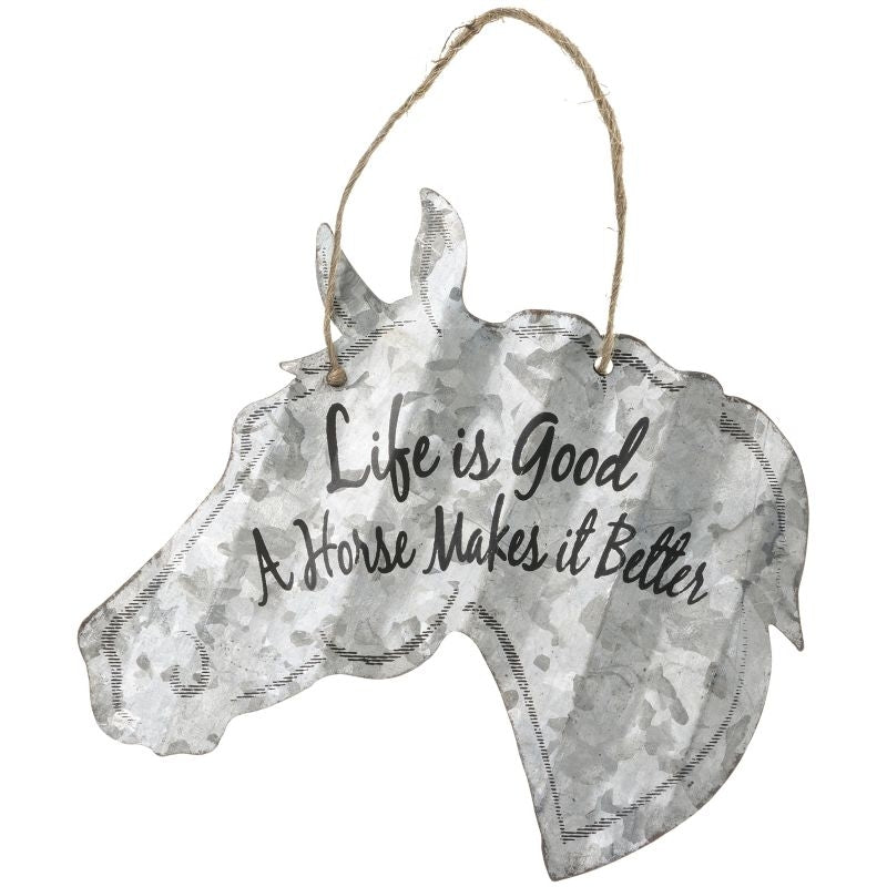Horse Shaped Metal Sign