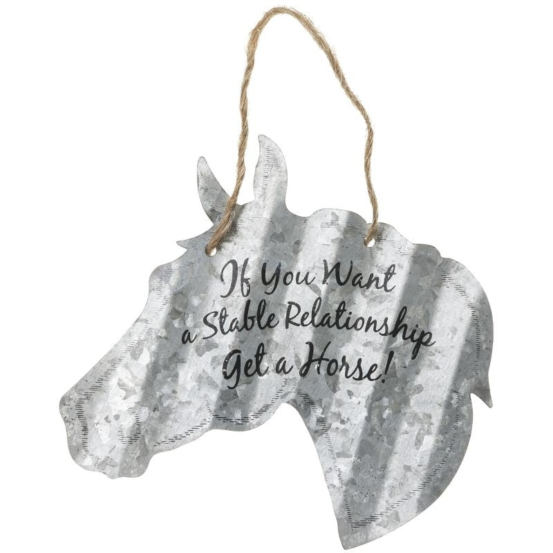 Horse Shaped Metal Sign