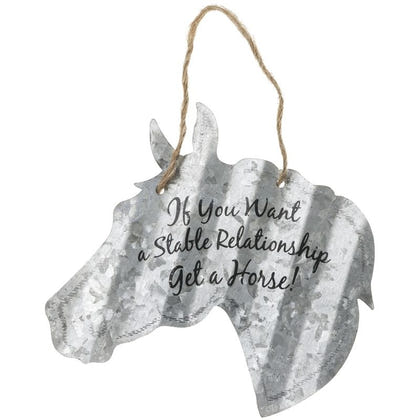 Horse Shaped Metal Sign