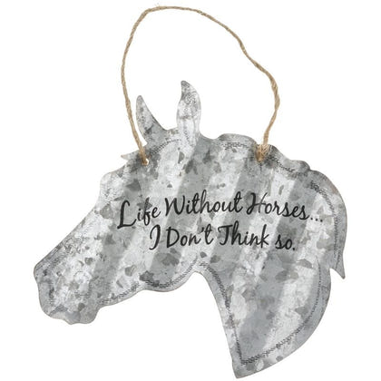 Horse Shaped Metal Sign