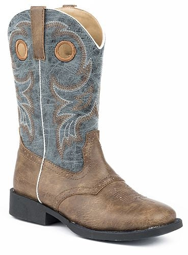 Roper Kids Daniel Round Toe Blue Boots