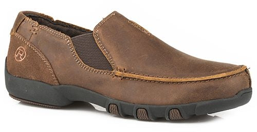 Roper Mens Buzzy Brown Slip-On Driving Mocs
