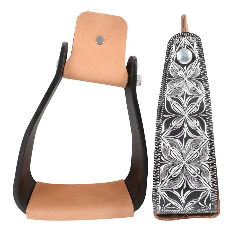 Cashel 3in x 5.5in Slanted Engraved Stirrups