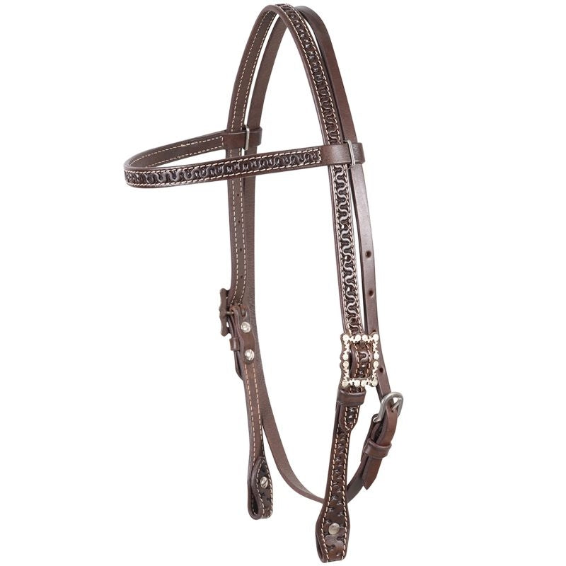 Cashel Snake Stamp Browband Headstall