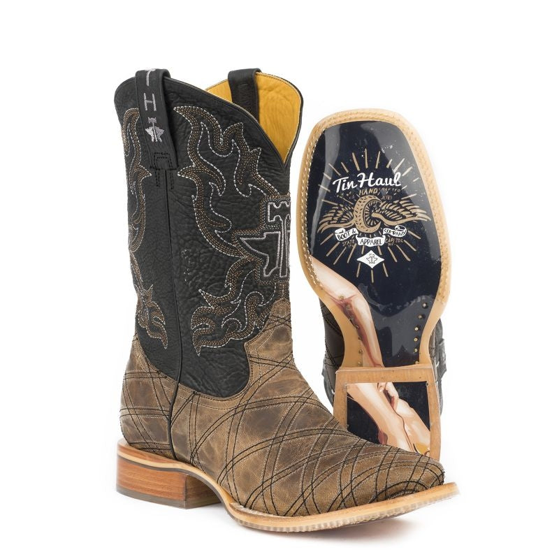 Tin Haul Mens Whats Your Angle Sq Toe Boots