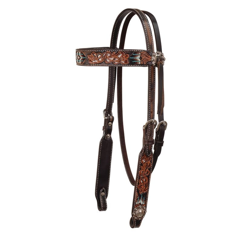 Circle Y Multi-Tone Bead Inlay Browband Headstall