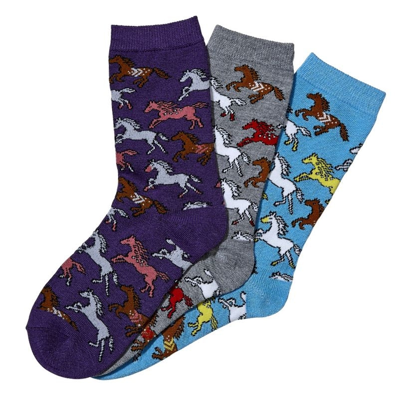 Southwestern Ponies Ladies Crew SOcks 3-Pack