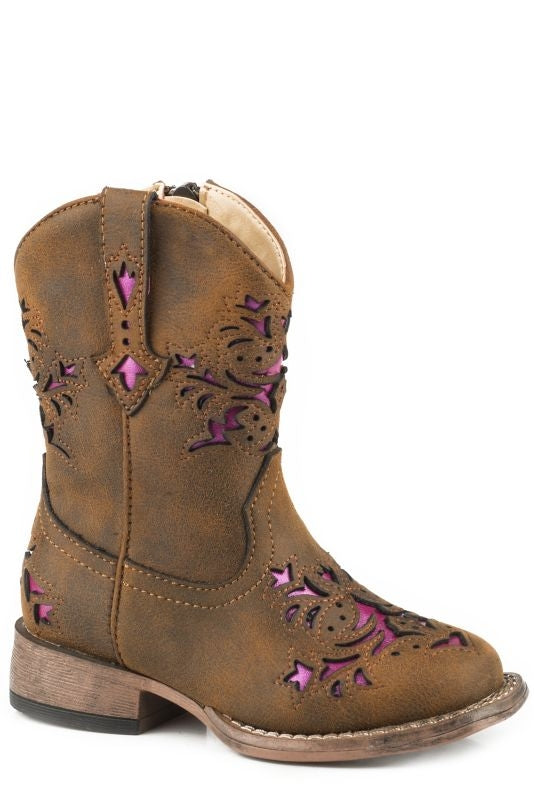 Roper Toddler Lola Square Toe Brown Boots