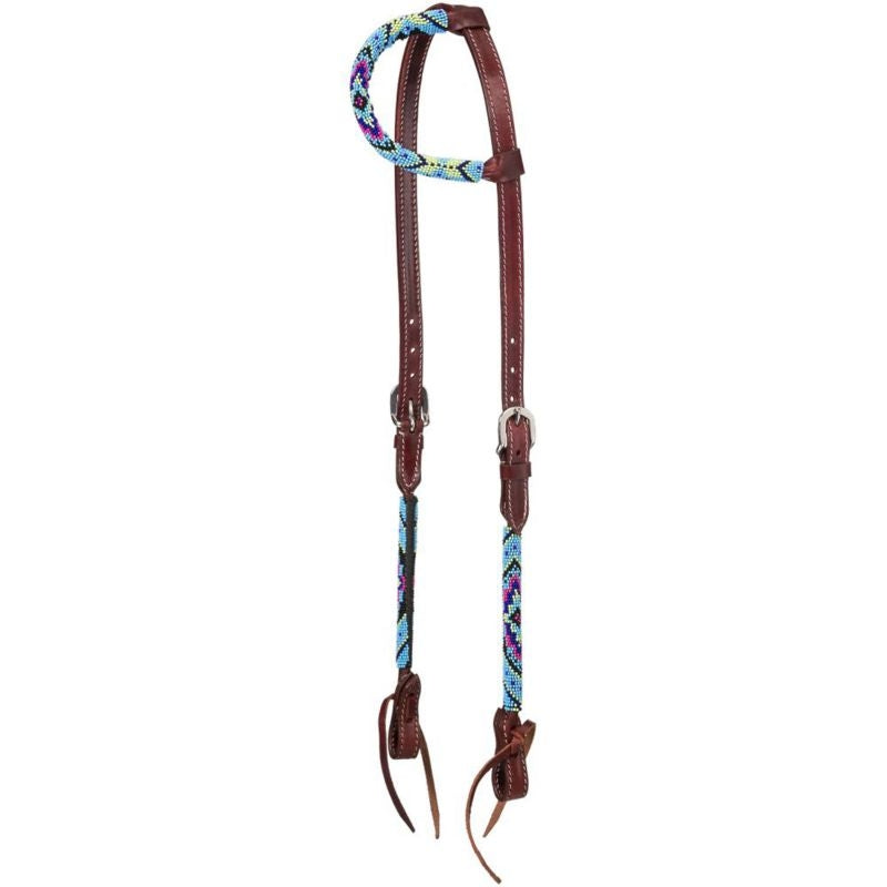 Beaded Red Diamond One Ear Headstall