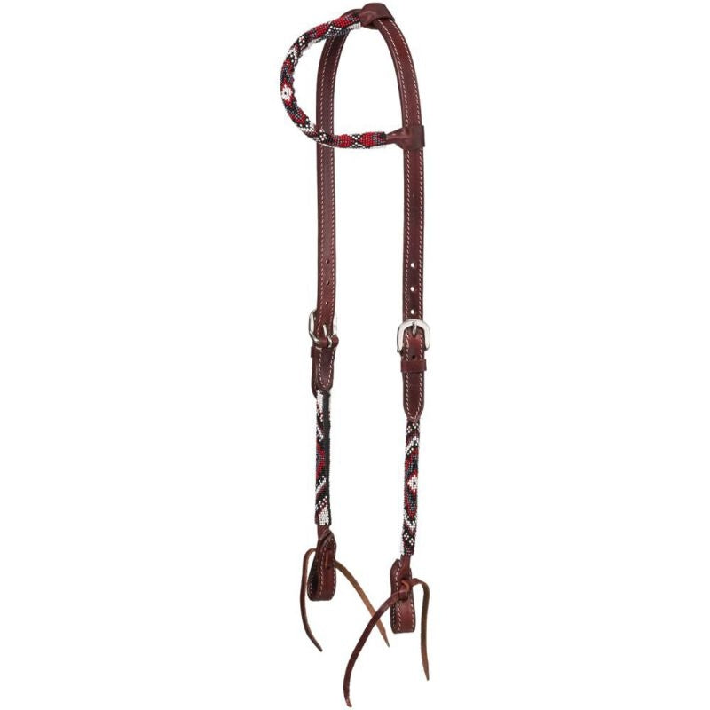 Beaded Red Diamond One Ear Headstall