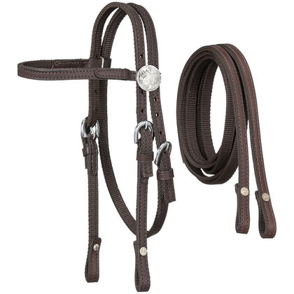 King Series Nylon Mini Browband Bridle Leather