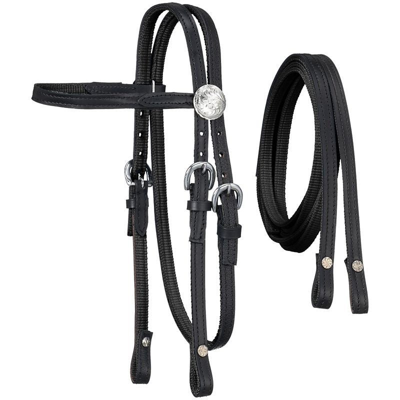 King Series Nylon Mini Browband Bridle Leather