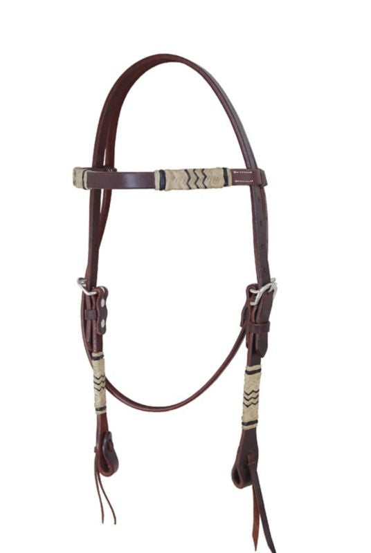 Oxbow Tack Rawhide Braided Choc Browband Headstall
