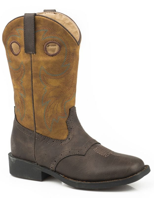 Roper Little Kids Daniel Square Toe Tan Boots