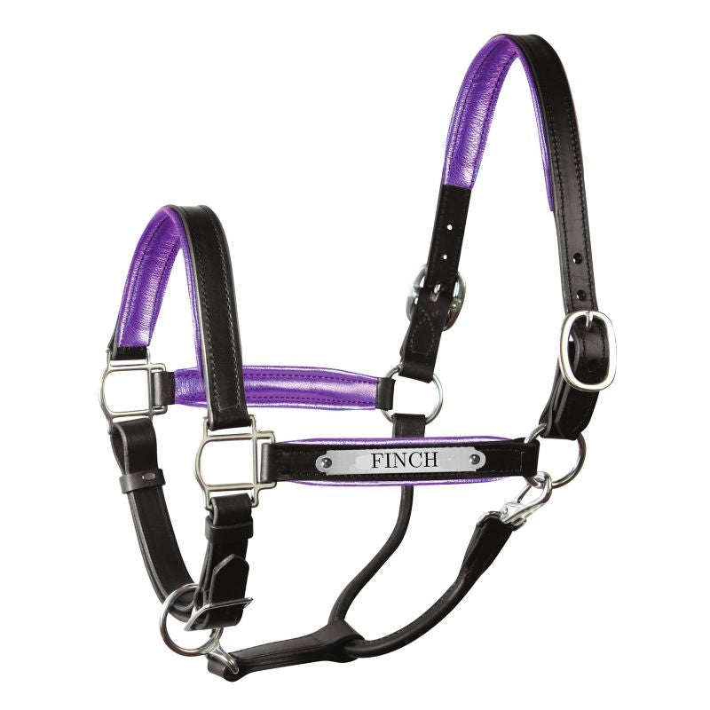 Perri's Personalized Metallic Padded Leather Halter