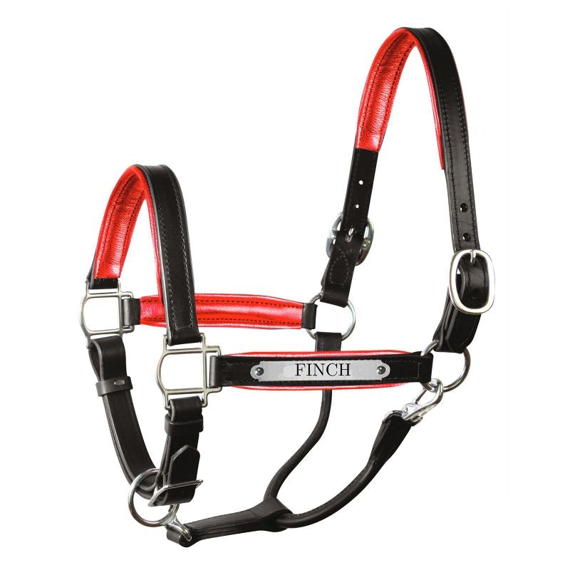 Perri's Personalized Metallic Padded Leather Halter