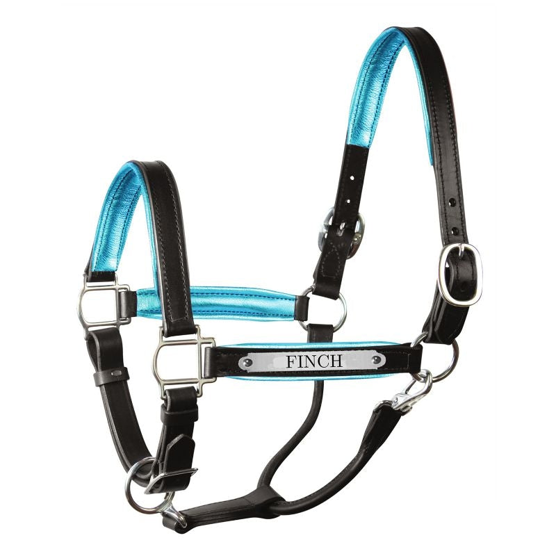 Perri's Personalized Metallic Padded Leather Halter