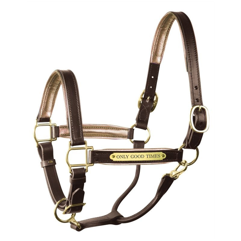 Perri's Personalized Metallic Padded Leather Halter