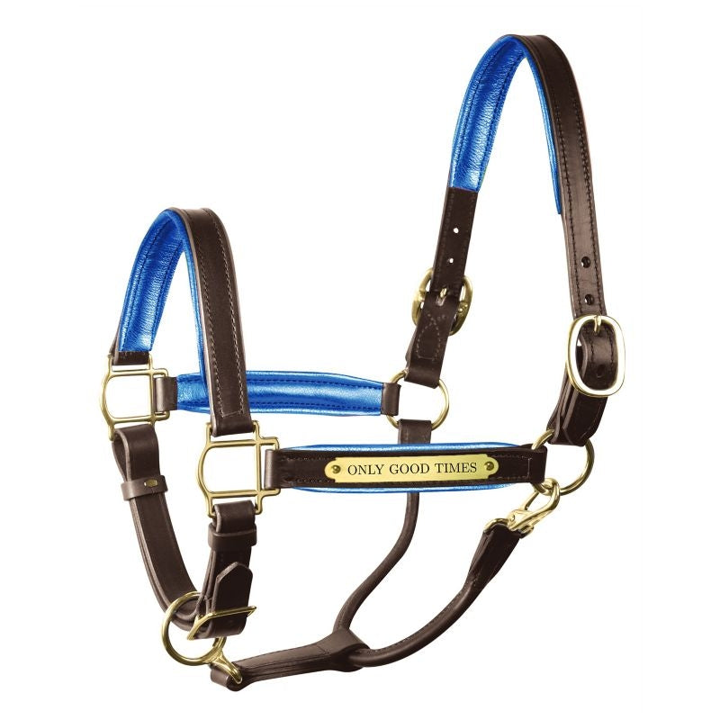 Perri's Personalized Metallic Padded Leather Halter