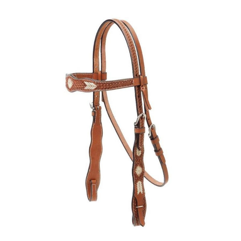CO Saddlery Basket Shaped Headstall with Buck Stitch