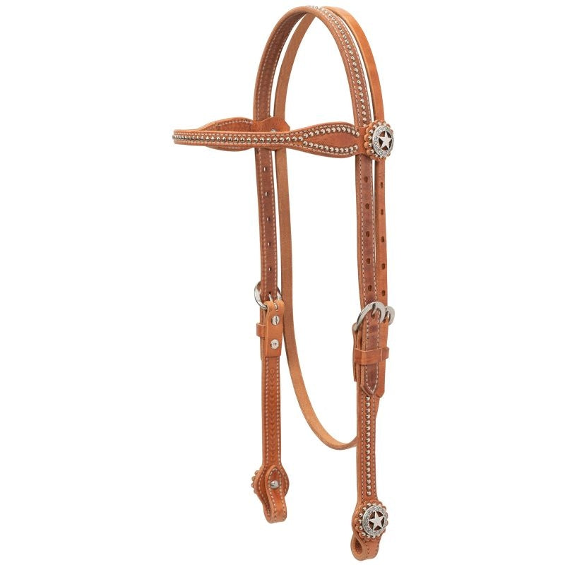 Weaver Texas Star Hermann Oak Browband Headstall