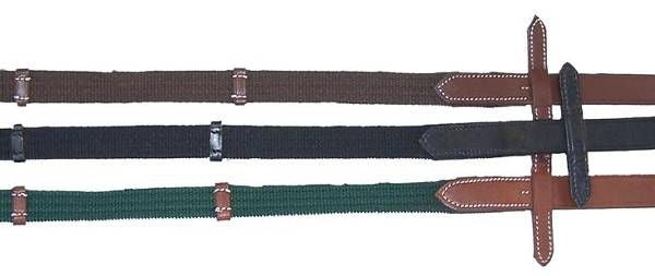 DaVinci Web Grip Reins/Hook Stud End 3/4in Black
