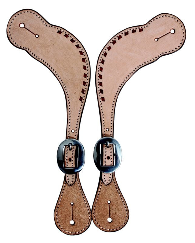 PC Buckstitched Roughout Mens Pecos Spur Straps