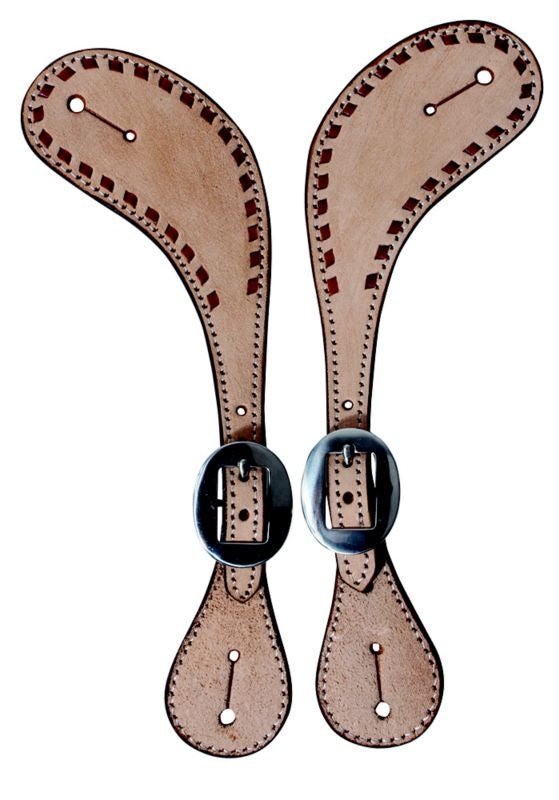 PC Buckstitched Roughout Mens Pecos Spur Straps