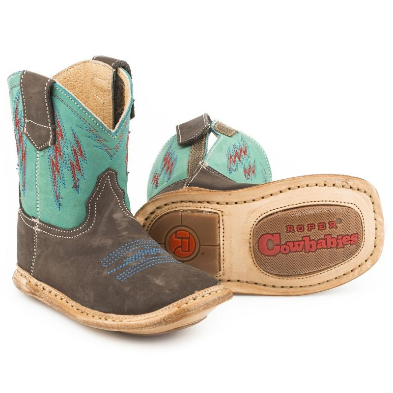Roper Cowbabies Lightning Square Toe Boots