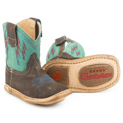 Roper Cowbabies Lightning Square Toe Boots