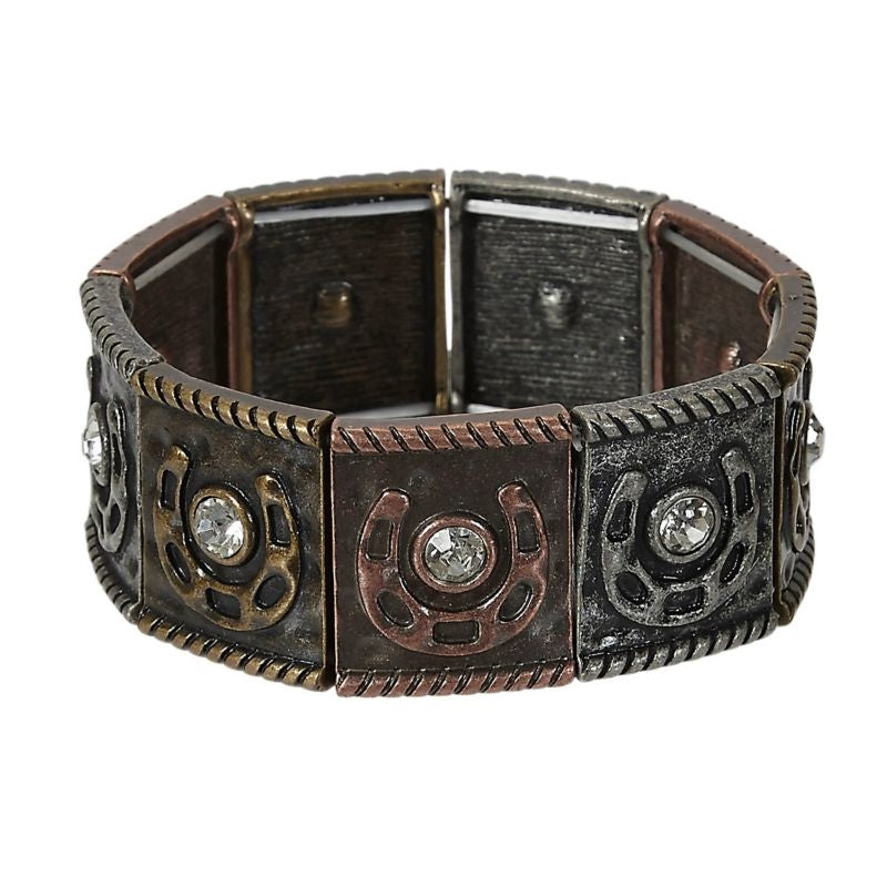 Mixed Metal Horseshoe Stretch Bracelet