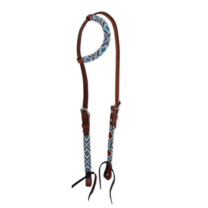 Circle Y Wrapped Bead OneEar Headstall