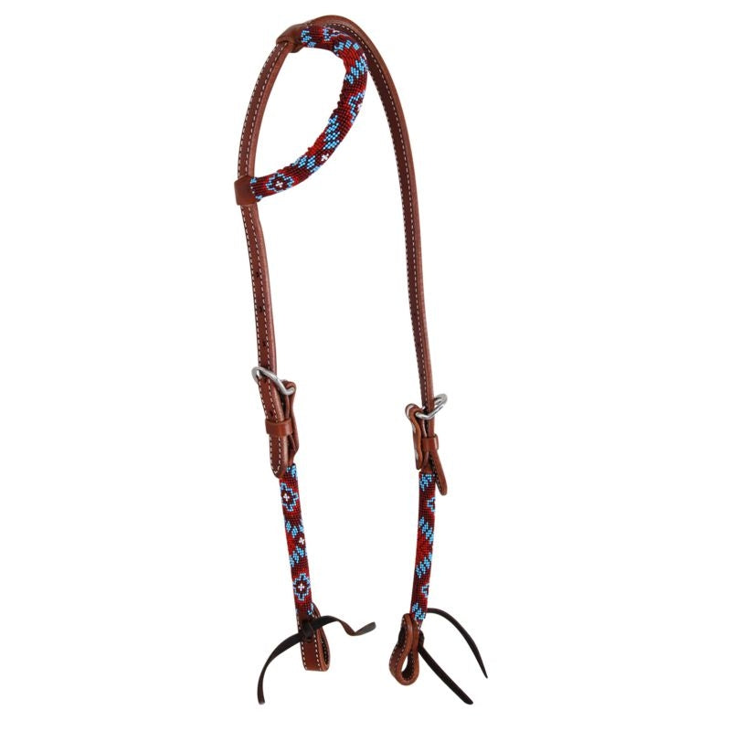 Circle Y Wrapped Bead OneEar Headstall