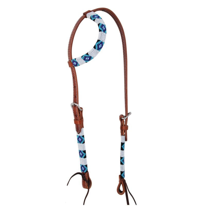 Circle Y Wrapped Bead OneEar Headstall