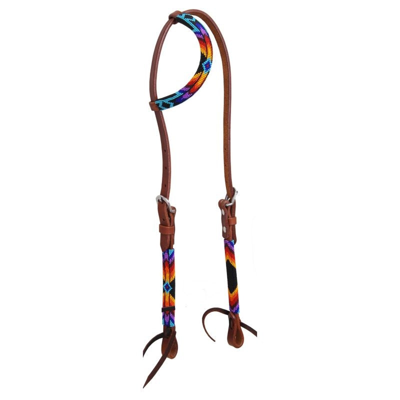 Circle Y Wrapped Bead OneEar Headstall