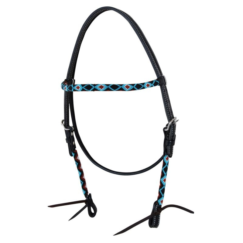 Circle Y Wrap Bead Browband Headstall