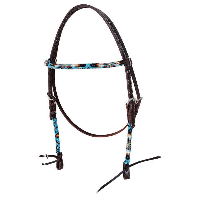Circle Y Wrap Bead Browband Headstall