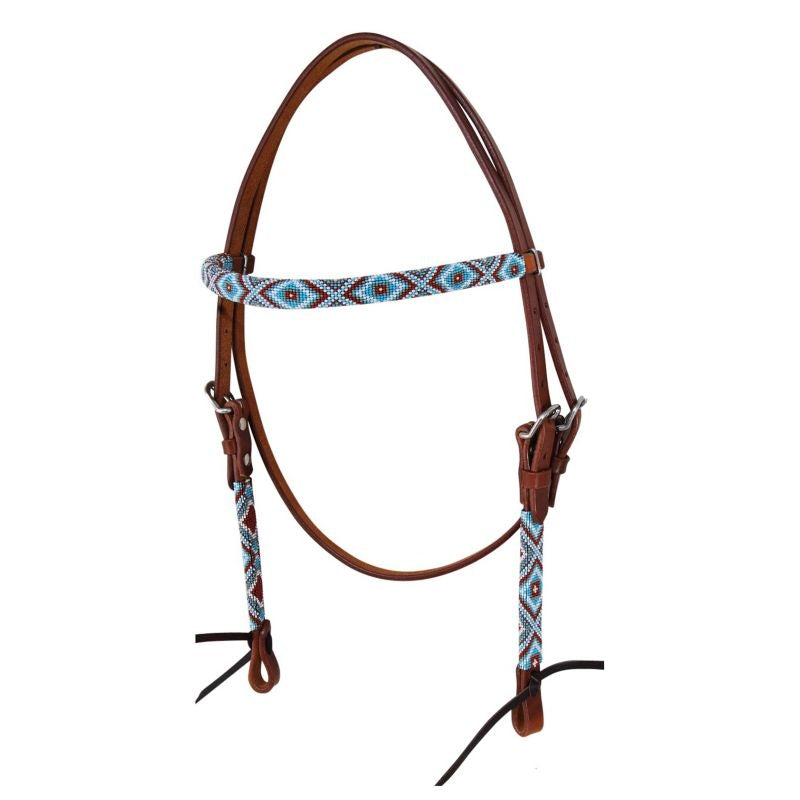 Circle Y Wrap Bead Browband Headstall