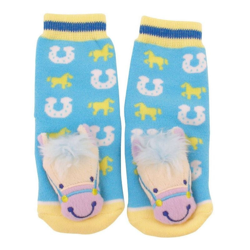 Infant Blue Baby Rattle Socks