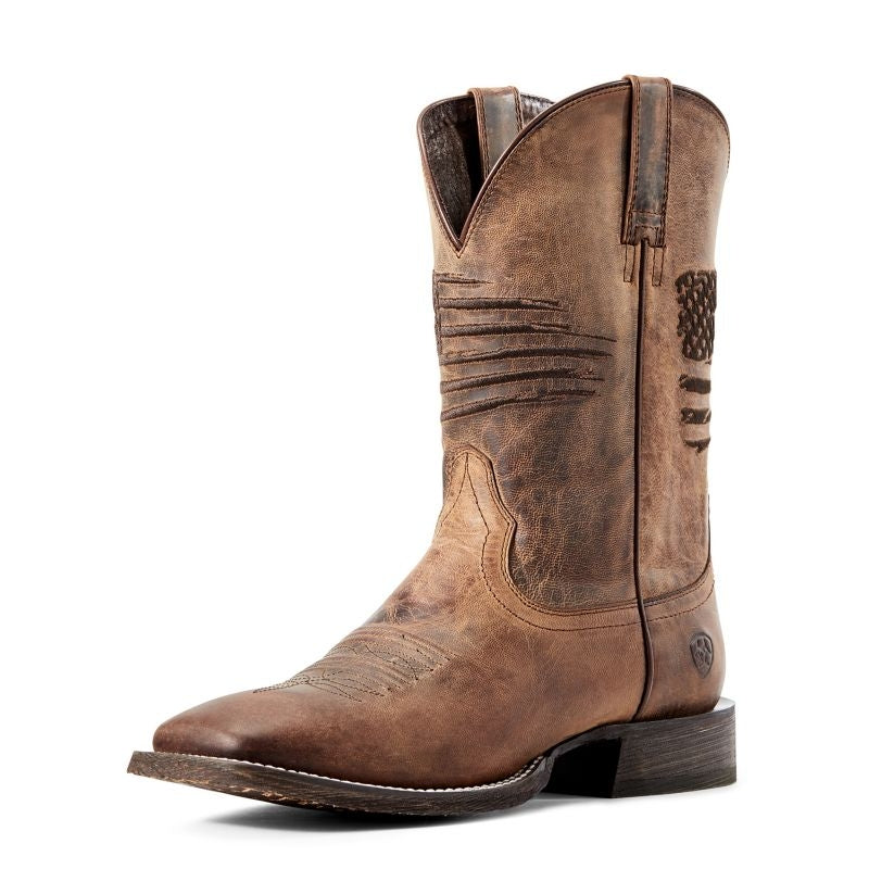 Ariat Mens Circuit Patriot Sq Toe Tan Boots