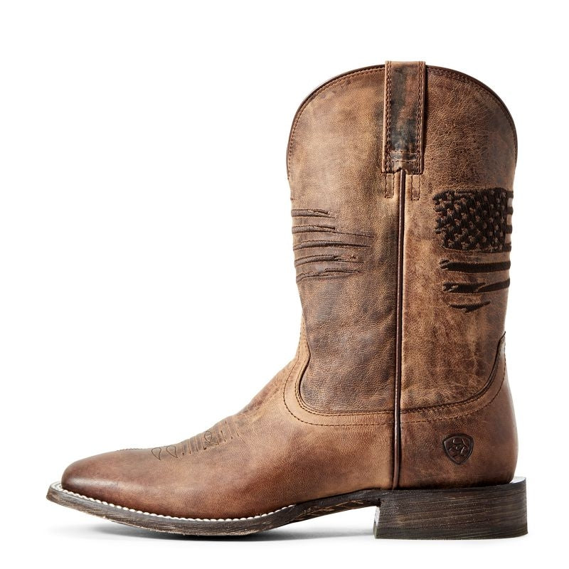 Ariat Mens Circuit Patriot Sq Toe Tan Boots