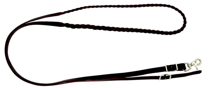 Cowboy Tack 5/8in x 8ft Latigo 3 Platt Roping Rein