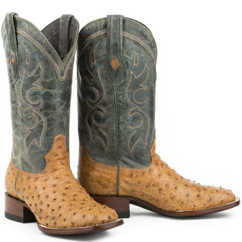 Stetson Mens Sq Toe Ant Sadl Ostrich Boots
