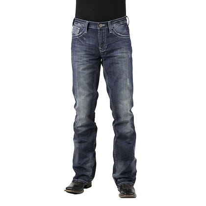 Stetson Mens Med Wash with White X Jeans