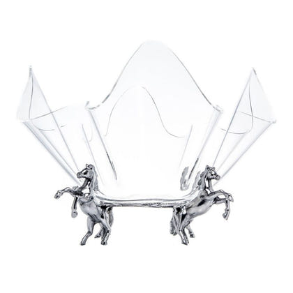 Arthur Court Horse Stand with Acrylic Bowl