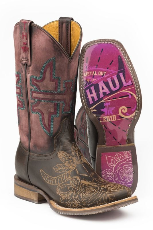 Tin Haul Ladies Square Toe Bullheaded Boots